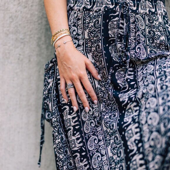 Buddha Pants Womens Elastic Drawstring Boho Hippie Lotus O.G. Harem Pants Black - Picture 11 of 16